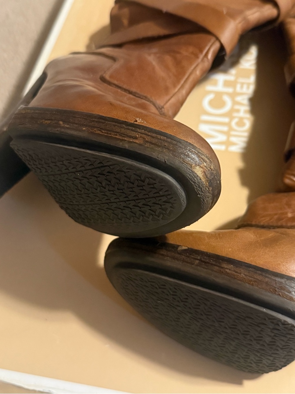 Michael Kors Cognac Wrap-Strap High Heel Boots - Picture 5 of 7